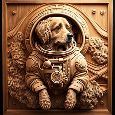 3D model Brave cosmonaut dog famous animal (STL)